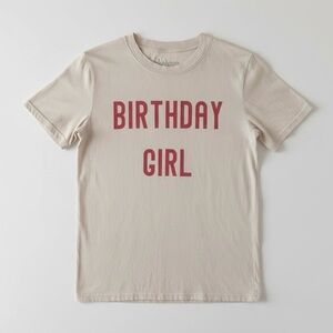 Brokedown Clothing Birthday Girl Graphic Tee Pink Size 6 USA